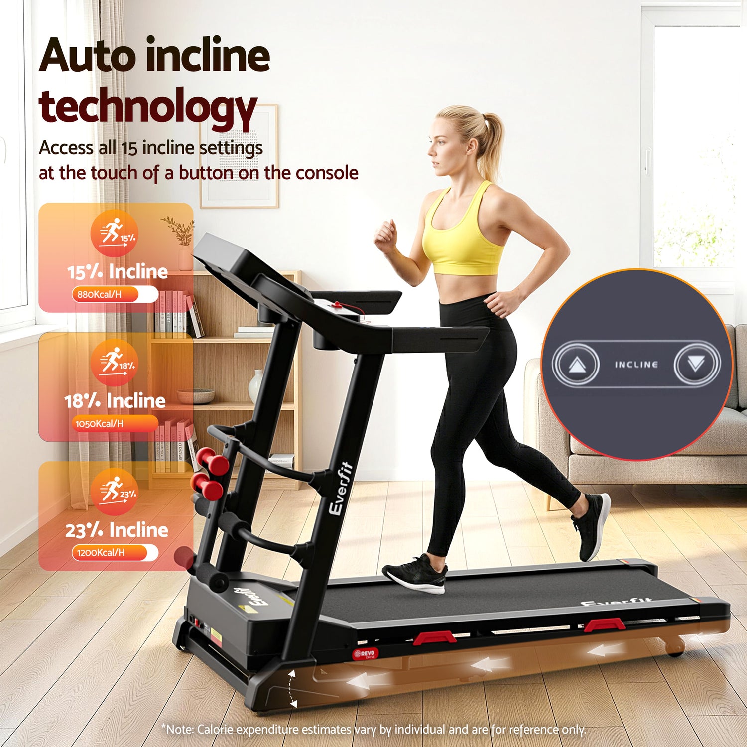 Everfit Treadmill Electric Home Gym Fitness Exercise Machine w/ Sit Up Bar 450mm-Sports &amp; Fitness > Exercise, Gym &amp; Fitness > Treadmills-PEROZ Accessories