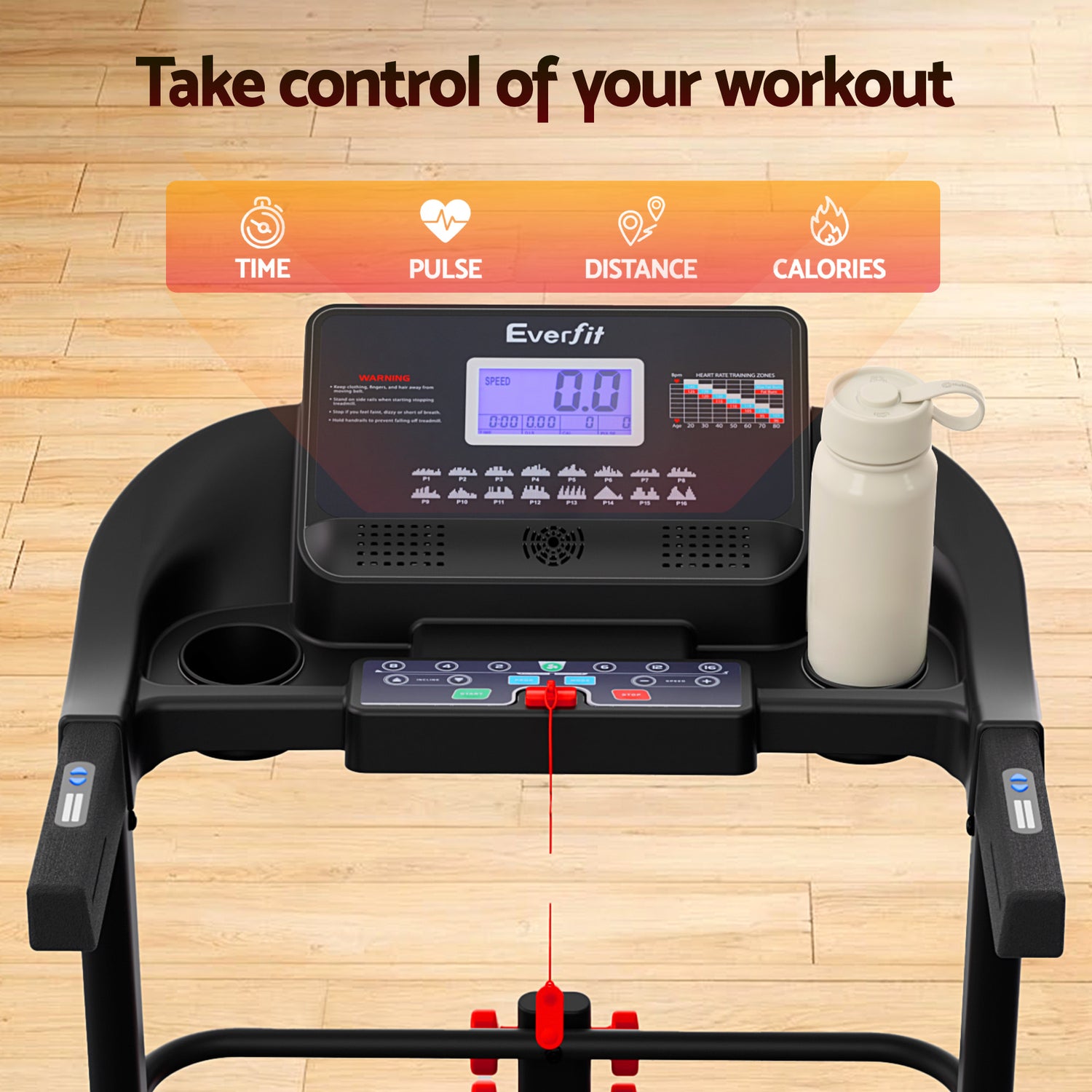 Everfit Treadmill Electric Home Gym Fitness Exercise Machine w/ Sit Up Bar 450mm-Sports &amp; Fitness > Exercise, Gym &amp; Fitness > Treadmills-PEROZ Accessories