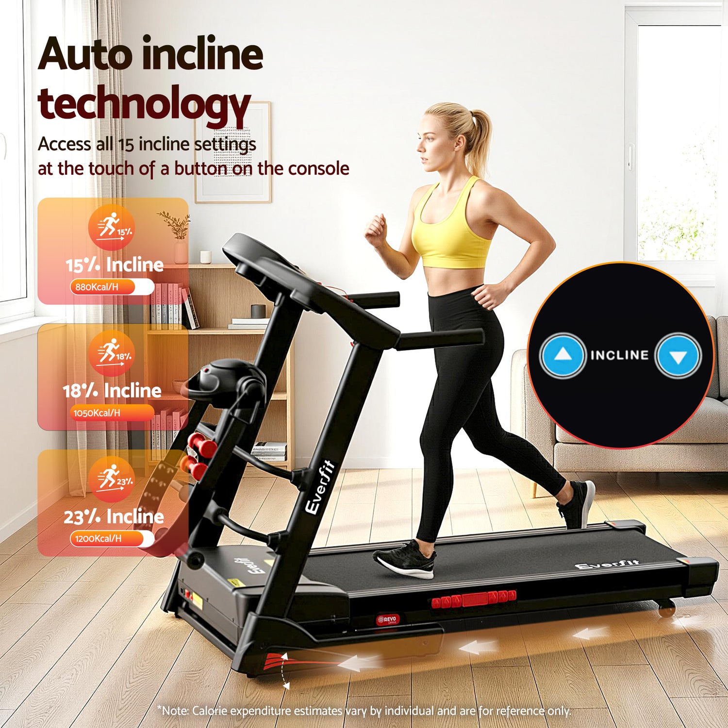 Everfit Treadmill Electric Home Gym Fitness Exercise Machine w/ Massager 480mm-Sports &amp; Fitness > Exercise, Gym &amp; Fitness > Treadmills-PEROZ Accessories