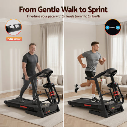 Everfit Treadmill Electric Home Gym Fitness Exercise Machine w/ Massager 480mm-Sports &amp; Fitness > Exercise, Gym &amp; Fitness > Treadmills-PEROZ Accessories