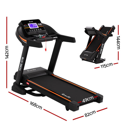 Everfit Treadmill Electric Auto Incline Home Gym Fitness Exercise Machine 490mm-Sports &amp; Fitness > Exercise, Gym &amp; Fitness > Treadmills-PEROZ Accessories
