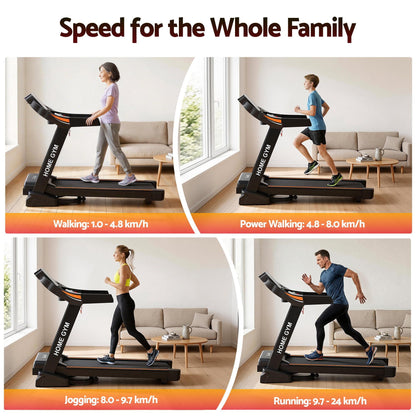 Everfit Treadmill Electric Auto Incline Home Gym Fitness Exercise Machine 490mm-Sports &amp; Fitness > Exercise, Gym &amp; Fitness > Treadmills-PEROZ Accessories
