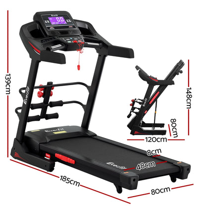 Everfit Treadmill Electric Home Gym Fitness Exercise Machine w/ Sit Up Bar 480mm-Sports &amp; Fitness &gt; Exercise, Gym &amp; Fitness &gt; Treadmills-PEROZ Accessories