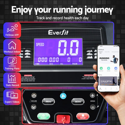 Everfit Treadmill Electric Home Gym Fitness Exercise Machine w/ Sit Up Bar 480mm-Sports &amp; Fitness &gt; Exercise, Gym &amp; Fitness &gt; Treadmills-PEROZ Accessories