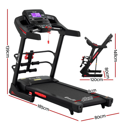 Everfit Treadmill Electric Home Gym Fitness Exercise Machine w/ Sit Up Bar 480mm-Sports &amp; Fitness > Exercise, Gym &amp; Fitness > Treadmills-PEROZ Accessories