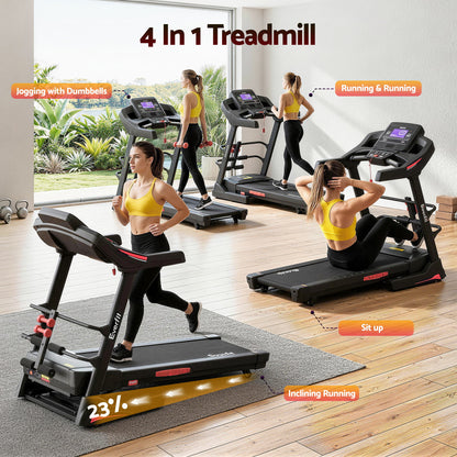 Everfit Treadmill Electric Home Gym Fitness Exercise Machine w/ Sit Up Bar 480mm-Sports &amp; Fitness > Exercise, Gym &amp; Fitness > Treadmills-PEROZ Accessories