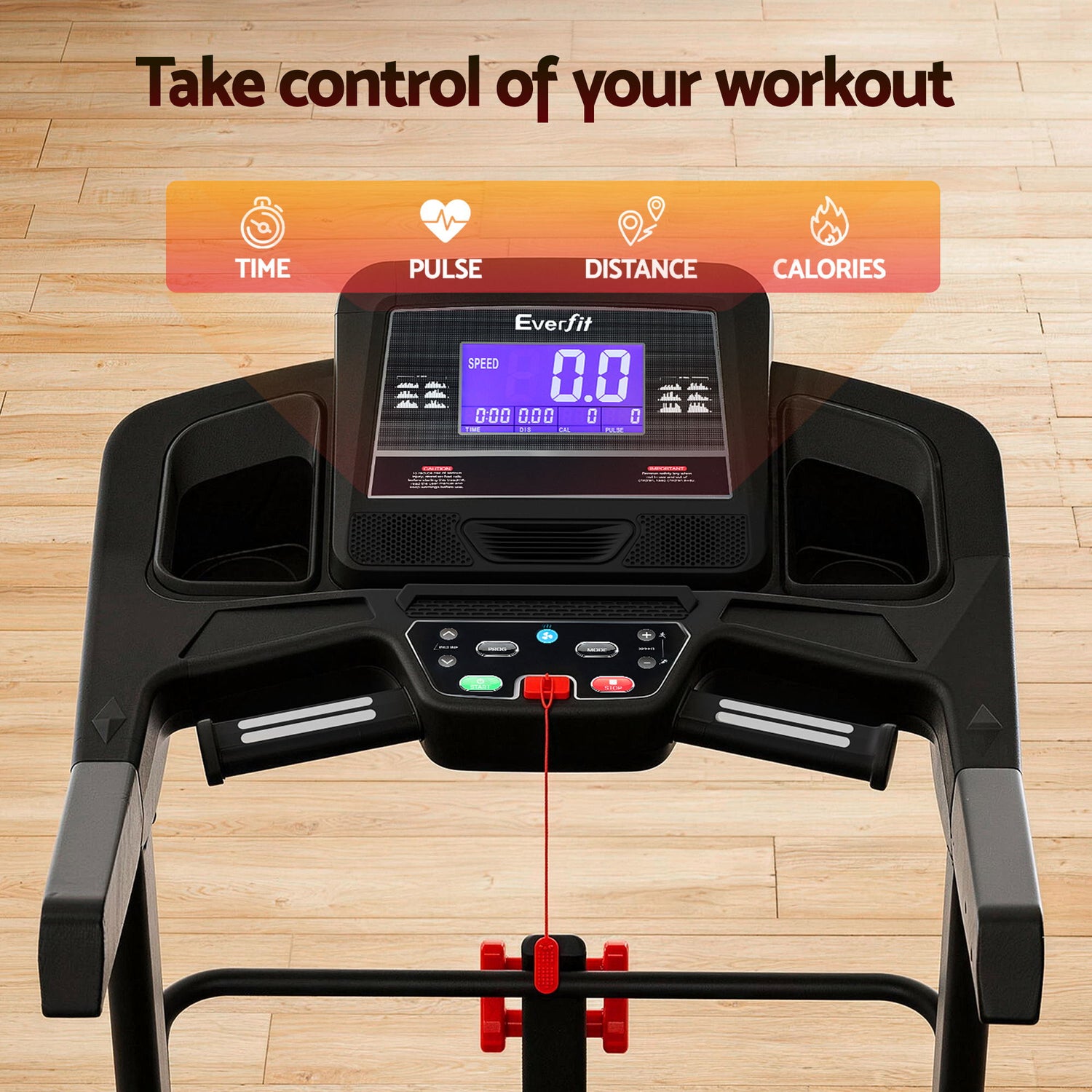 Everfit Treadmill Electric Home Gym Fitness Exercise Machine w/ Sit Up Bar 480mm-Sports &amp; Fitness > Exercise, Gym &amp; Fitness > Treadmills-PEROZ Accessories