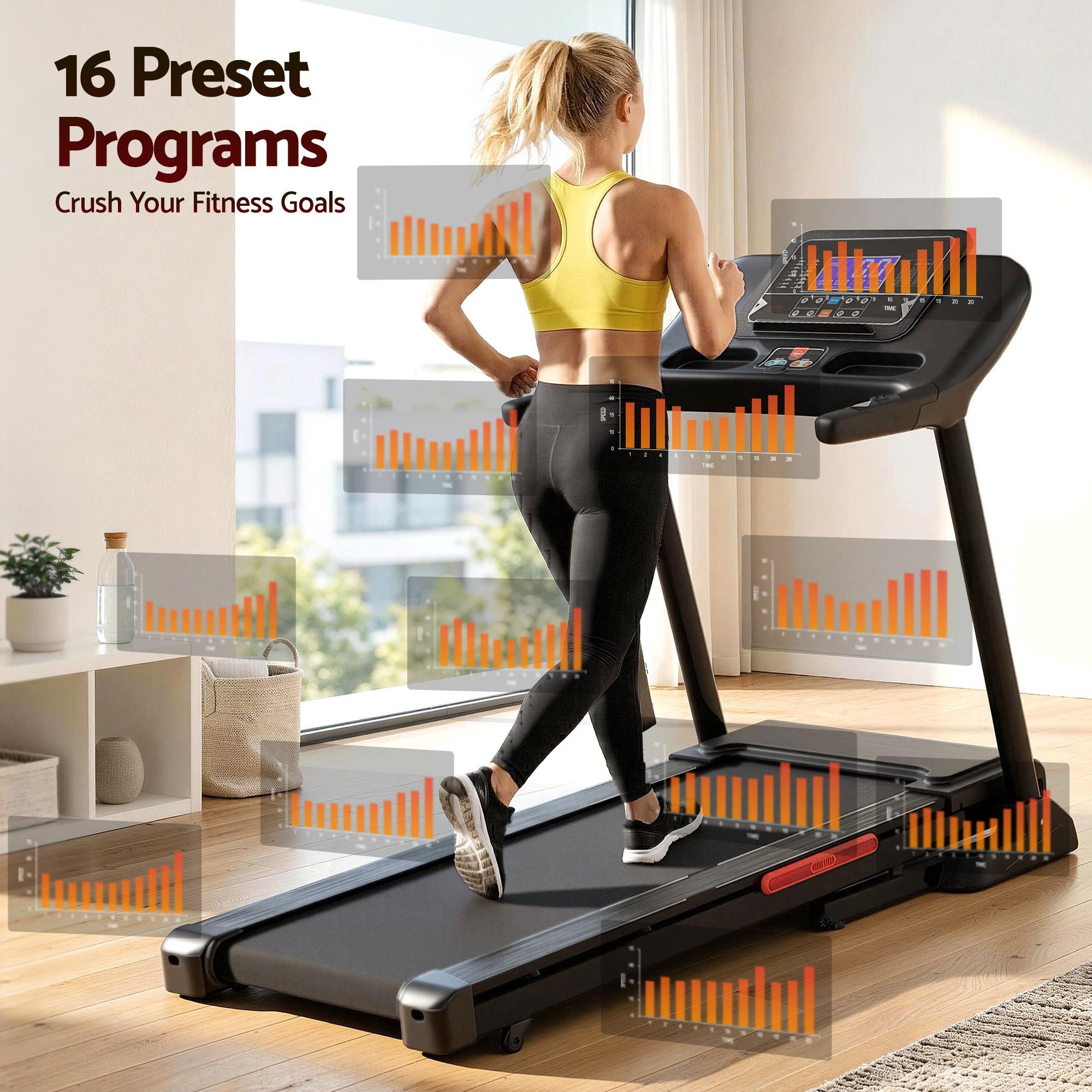 Everfit Treadmill Electric Auto Incline Home Gym Fitness Exercise Machine 520mm-Sports &amp; Fitness > Exercise, Gym &amp; Fitness > Exercise Bikes-PEROZ Accessories