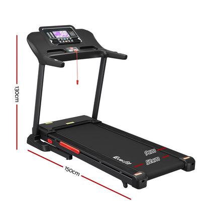 Everfit Treadmill Electric Auto Incline Home Gym Fitness Exercise Machine 520mm-Sports &amp; Fitness &gt; Exercise, Gym &amp; Fitness &gt; Exercise Bikes-PEROZ Accessories