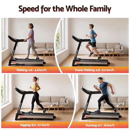 Everfit Treadmill Electric Auto Incline Home Gym Fitness Exercise Machine 450mm-Sports &amp; Fitness > Fitness Accessories-PEROZ Accessories