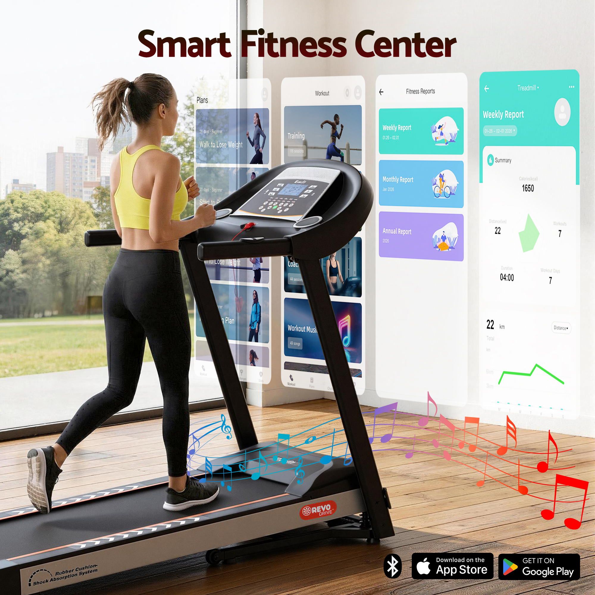 Everfit Treadmill Electric Auto Incline Home Gym Fitness Exercise Machine 450mm-Sports &amp; Fitness > Fitness Accessories-PEROZ Accessories