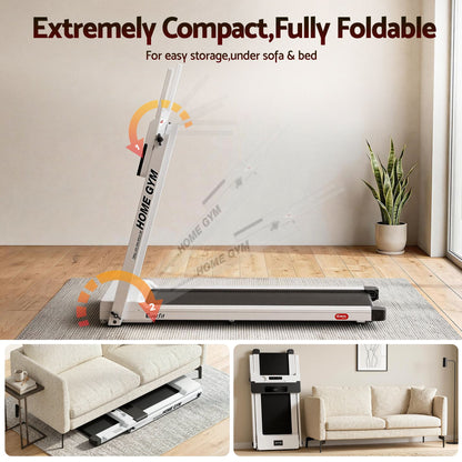 Everfit Treadmill Electric Home Gym Fitness Exercise Fully Foldable 450mm White-Sports &amp; Fitness > Fitness Accessories-PEROZ Accessories
