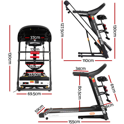 Everfit Treadmill Electric Home Gym Fitness Exercise Machine w/ Massager 450mm-Sports &amp; Fitness > Fitness Accessories-PEROZ Accessories