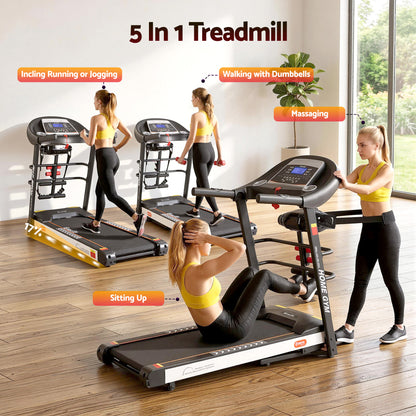 Everfit Treadmill Electric Home Gym Fitness Exercise Machine w/ Massager 450mm-Sports &amp; Fitness > Fitness Accessories-PEROZ Accessories