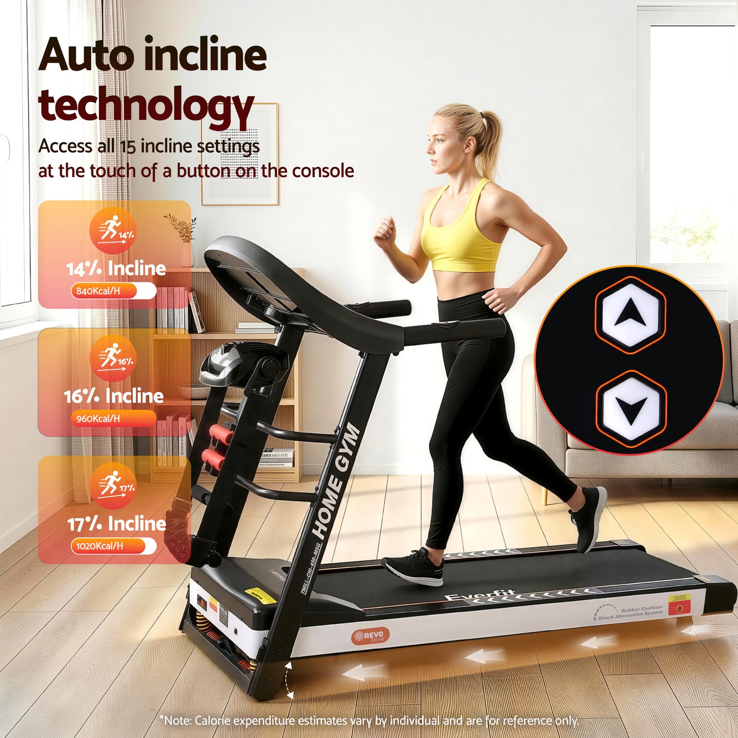 Everfit Treadmill Electric Home Gym Fitness Exercise Machine w/ Massager 450mm-Sports &amp; Fitness > Fitness Accessories-PEROZ Accessories