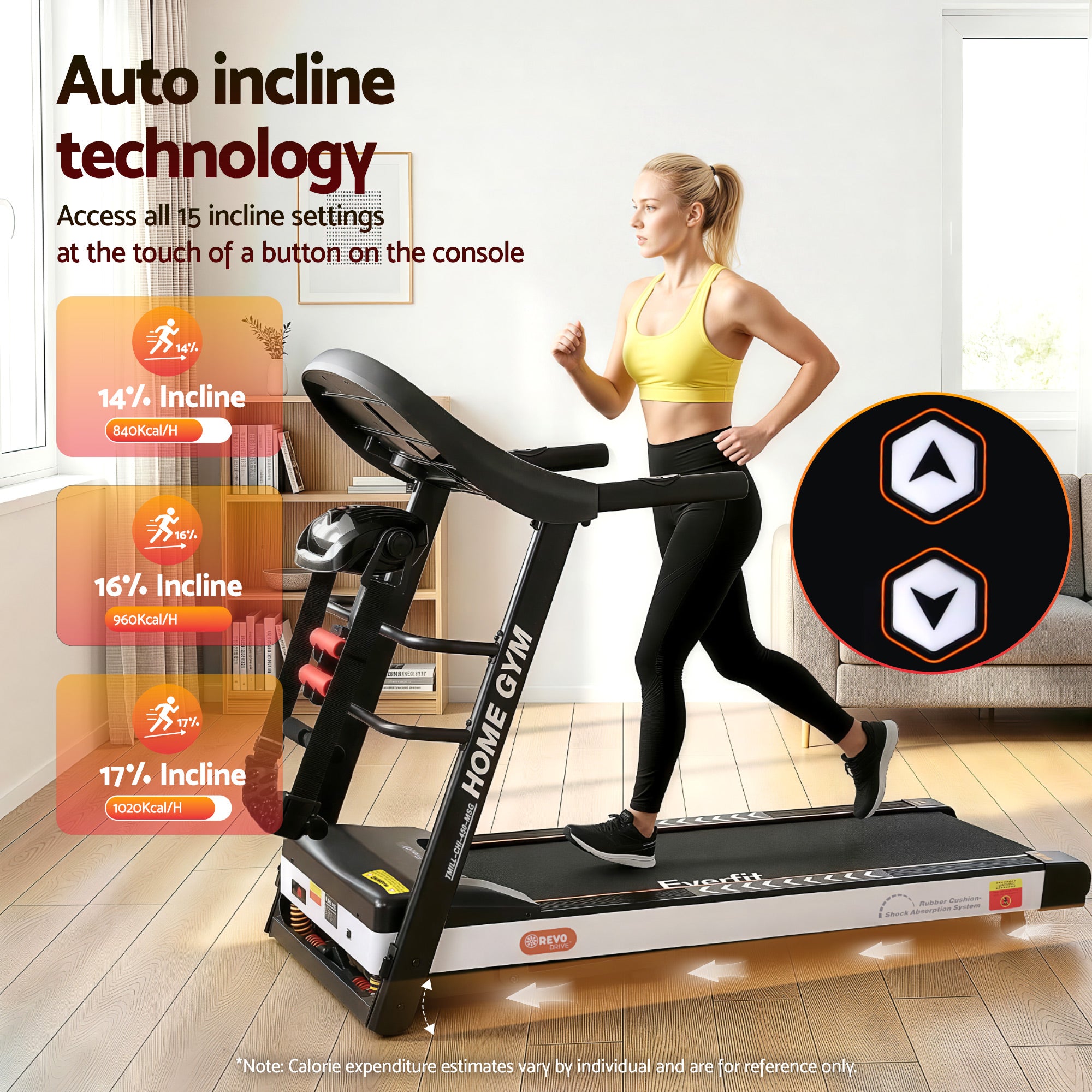 Everfit Treadmill Electric Home Gym Fitness Exercise Machine w/ Massager 450mm-Sports &amp; Fitness > Fitness Accessories-PEROZ Accessories