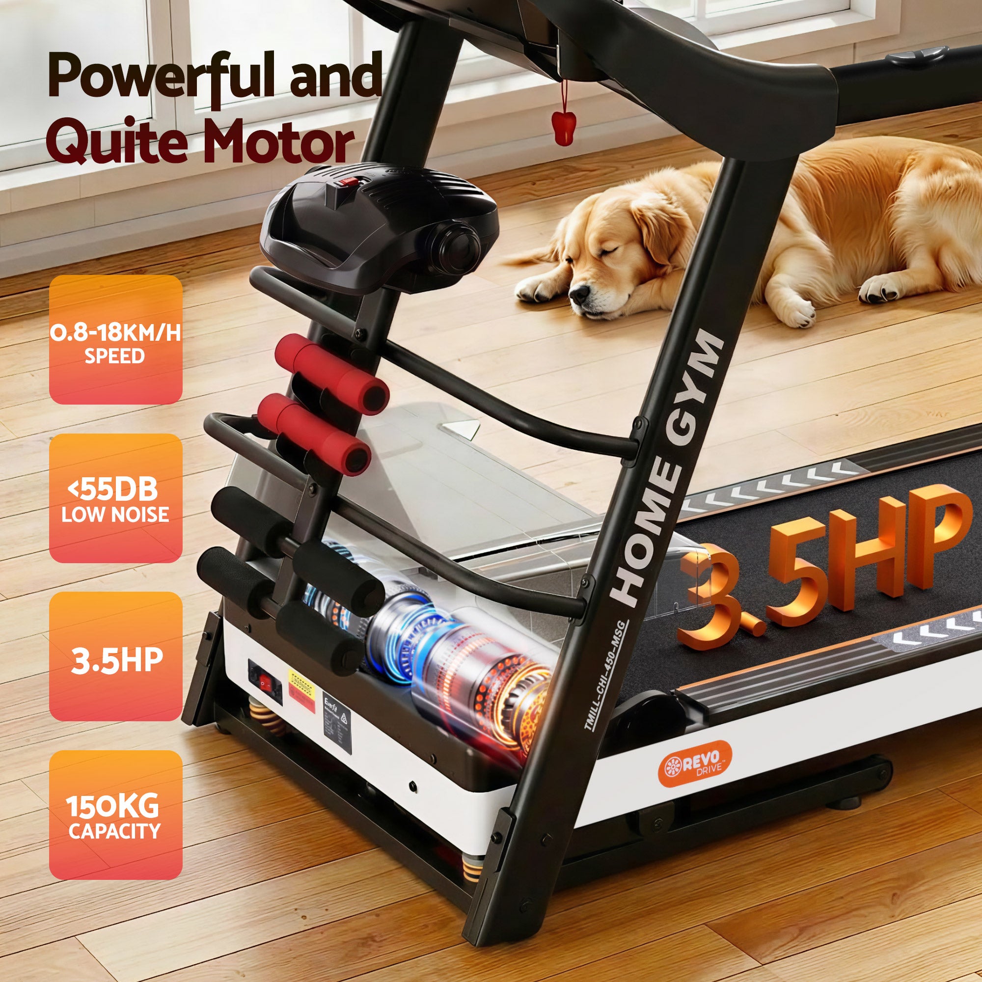Everfit Treadmill Electric Home Gym Fitness Exercise Machine w/ Massager 450mm-Sports &amp; Fitness > Fitness Accessories-PEROZ Accessories