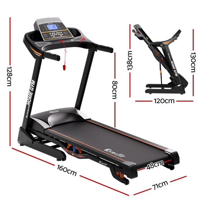 Everfit Treadmill Electric Auto Incline Home Gym Fitness Exercise Machine 480mm-Sports &amp; Fitness > Fitness Accessories-PEROZ Accessories
