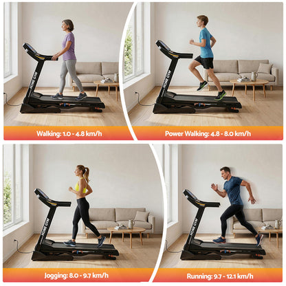 Everfit Treadmill Electric Auto Incline Home Gym Fitness Exercise Machine 480mm-Sports &amp; Fitness > Fitness Accessories-PEROZ Accessories