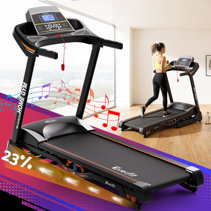 Everfit Treadmill Electric Auto Incline Home Gym Fitness Exercise Machine 480mm-Sports &amp; Fitness > Fitness Accessories-PEROZ Accessories