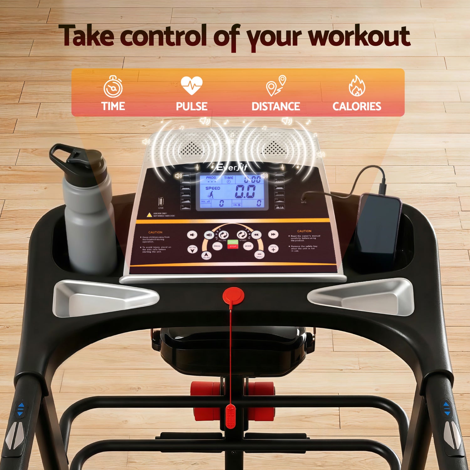 Everfit Treadmill Electric Home Gym Fitness Exercise Machine w/ Massager 480mm-Sports &amp; Fitness > Fitness Accessories-PEROZ Accessories