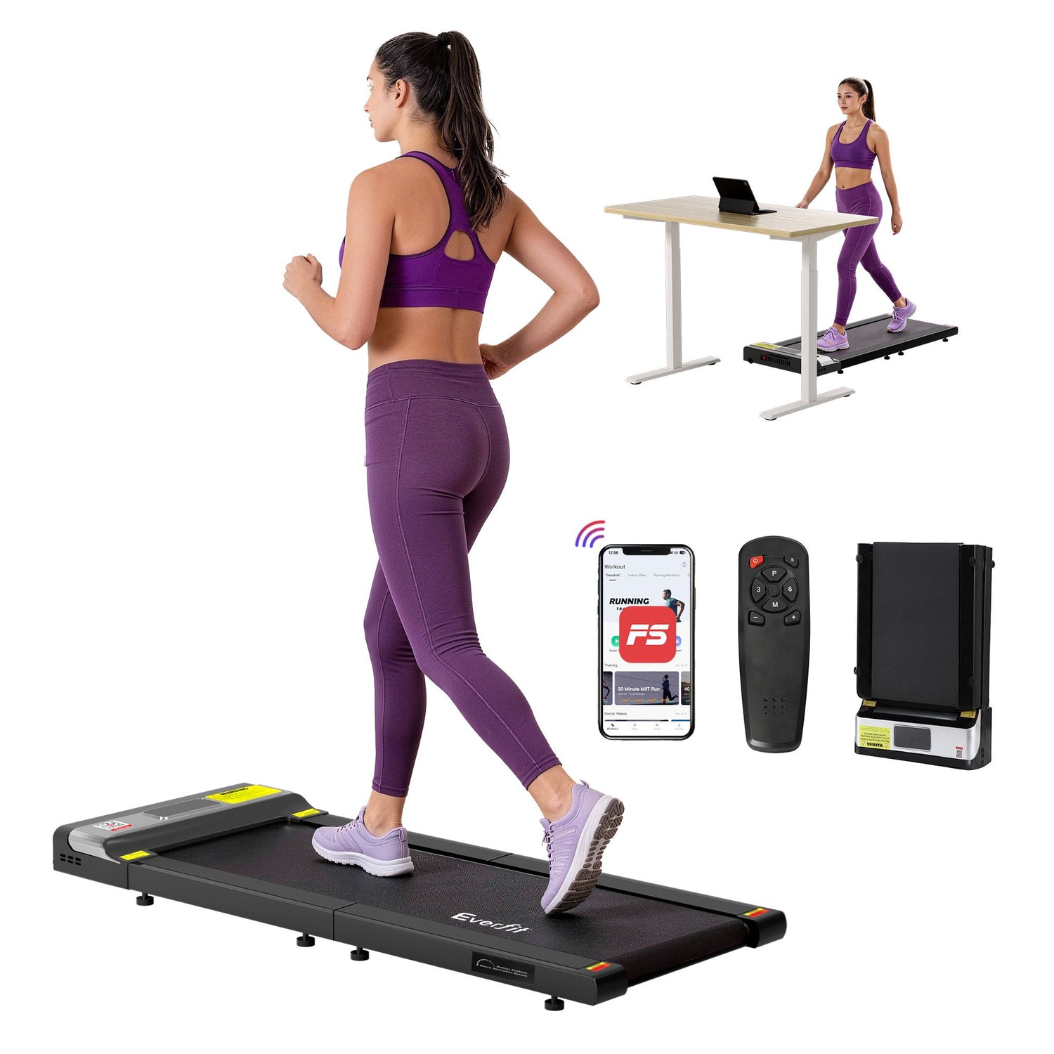 Everfit Treadmill Electric Walking Pad Under Desk Home Gym Fitness Foldable Belt-Walking Pad-PEROZ Accessories