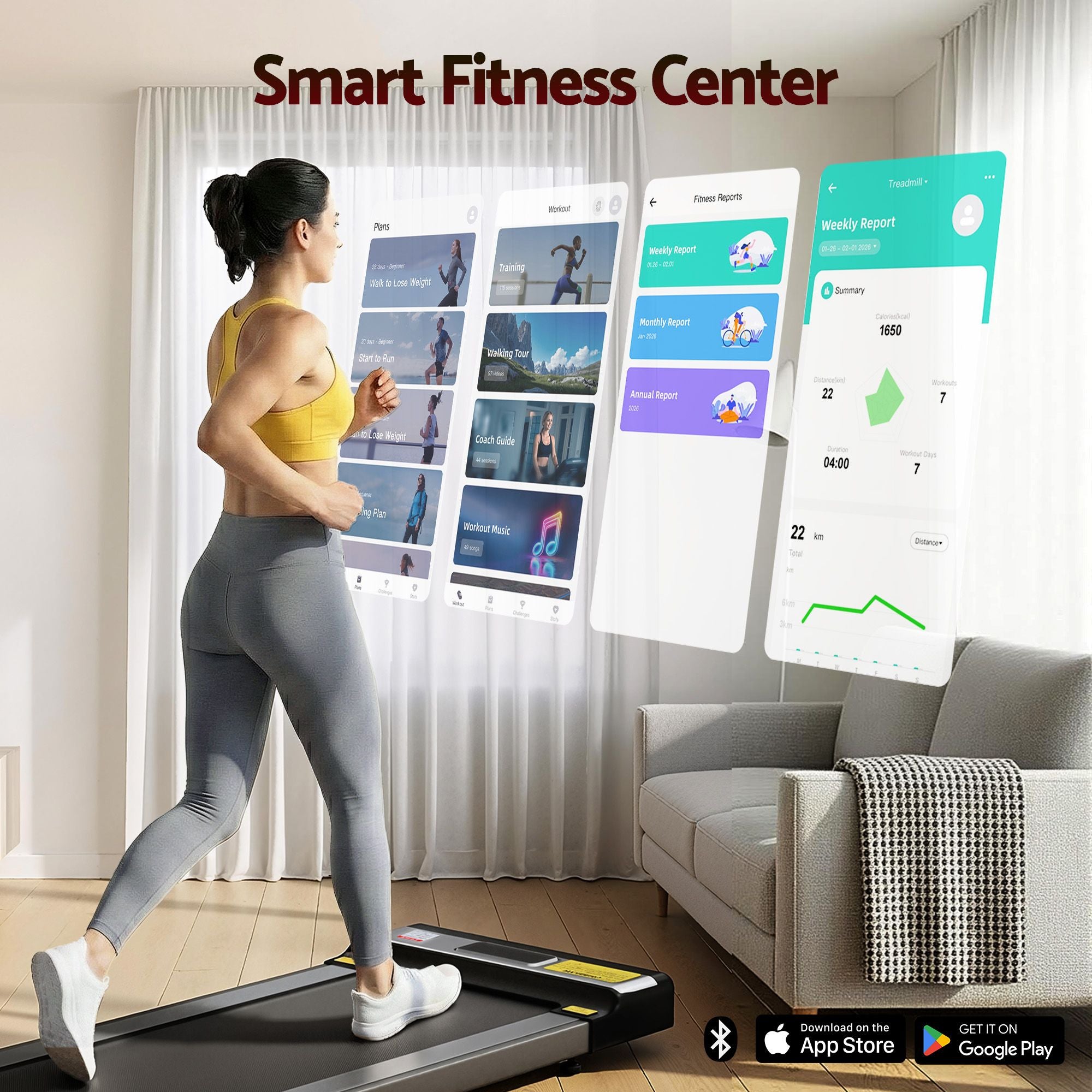 Everfit Treadmill Electric Walking Pad Under Desk Home Gym Fitness Foldable Belt-Walking Pad-PEROZ Accessories