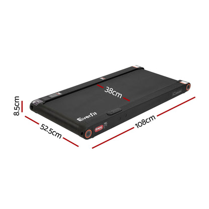 Everfit 4 in 1 Vibration Walking Pad Treadmill Under Desk Treadmills for Home Gym with App Control 380mm Black