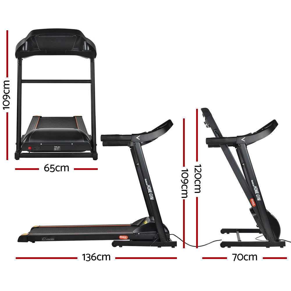 Everfit Treadmill Electric Home Gym Fitness Exercise Machine Foldable 400mm-Sports &amp; Fitness &gt; Fitness Accessories-PEROZ Accessories