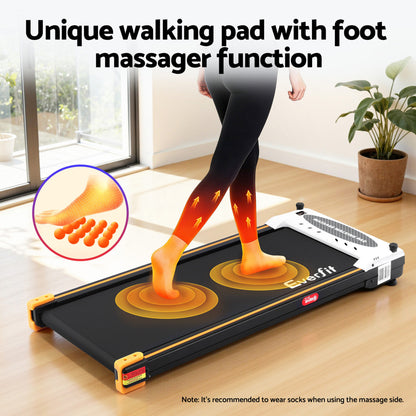 Everfit 2 Side Walking Pad Treadmill with Massage Function Fitness 380mm Black-Sports &amp; Fitness > Exercise, Gym &amp; Fitness > Treadmills-PEROZ Accessories