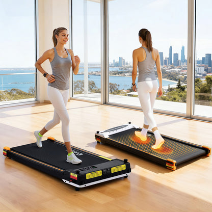 Everfit 2 Side Walking Pad Treadmill with Massage Function Fitness 380mm Black-Sports &amp; Fitness > Exercise, Gym &amp; Fitness > Treadmills-PEROZ Accessories