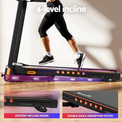 Everfit Treadmill Electric Home Gym Fitness Exercise Equipment Incline 390mm-Sports &amp; Fitness &gt; Exercise, Gym &amp; Fitness &gt; Treadmills-PEROZ Accessories