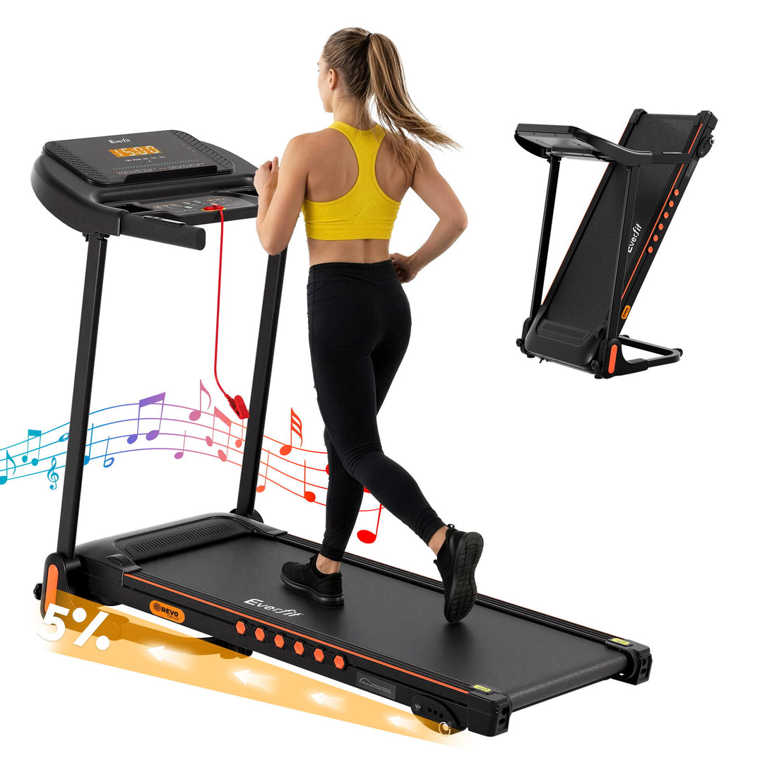 Everfit Treadmill Electric Home Gym Fitness Exercise Equipment Incline 390mm-Sports &amp; Fitness > Exercise, Gym &amp; Fitness > Treadmills-PEROZ Accessories