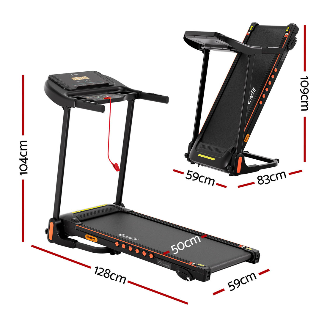 Everfit Treadmill Electric Home Gym Fitness Exercise Equipment Incline 390mm-Sports &amp; Fitness > Exercise, Gym &amp; Fitness > Treadmills-PEROZ Accessories