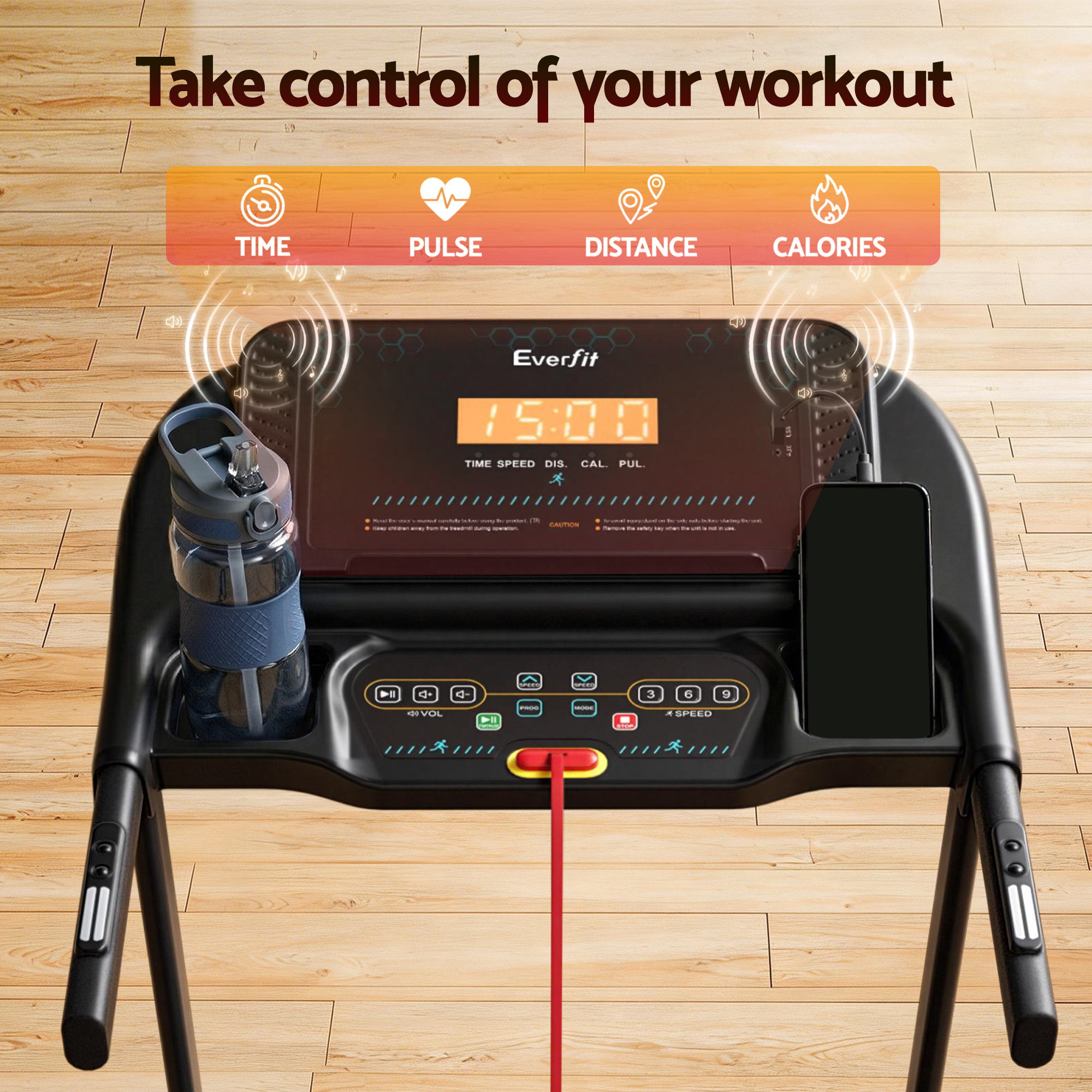 Everfit Treadmill Electric Home Gym Fitness Exercise Equipment Incline 390mm-Sports &amp; Fitness > Exercise, Gym &amp; Fitness > Treadmills-PEROZ Accessories