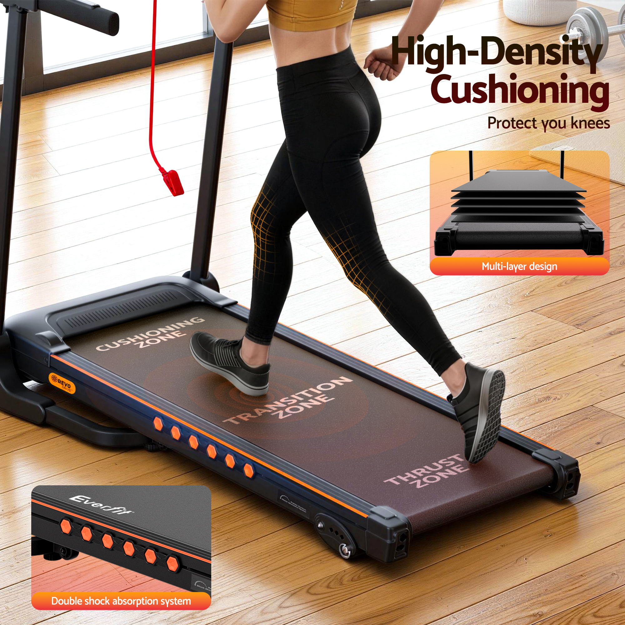 Everfit Treadmill Electric Home Gym Fitness Exercise Equipment Incline 390mm-Sports &amp; Fitness > Exercise, Gym &amp; Fitness > Treadmills-PEROZ Accessories