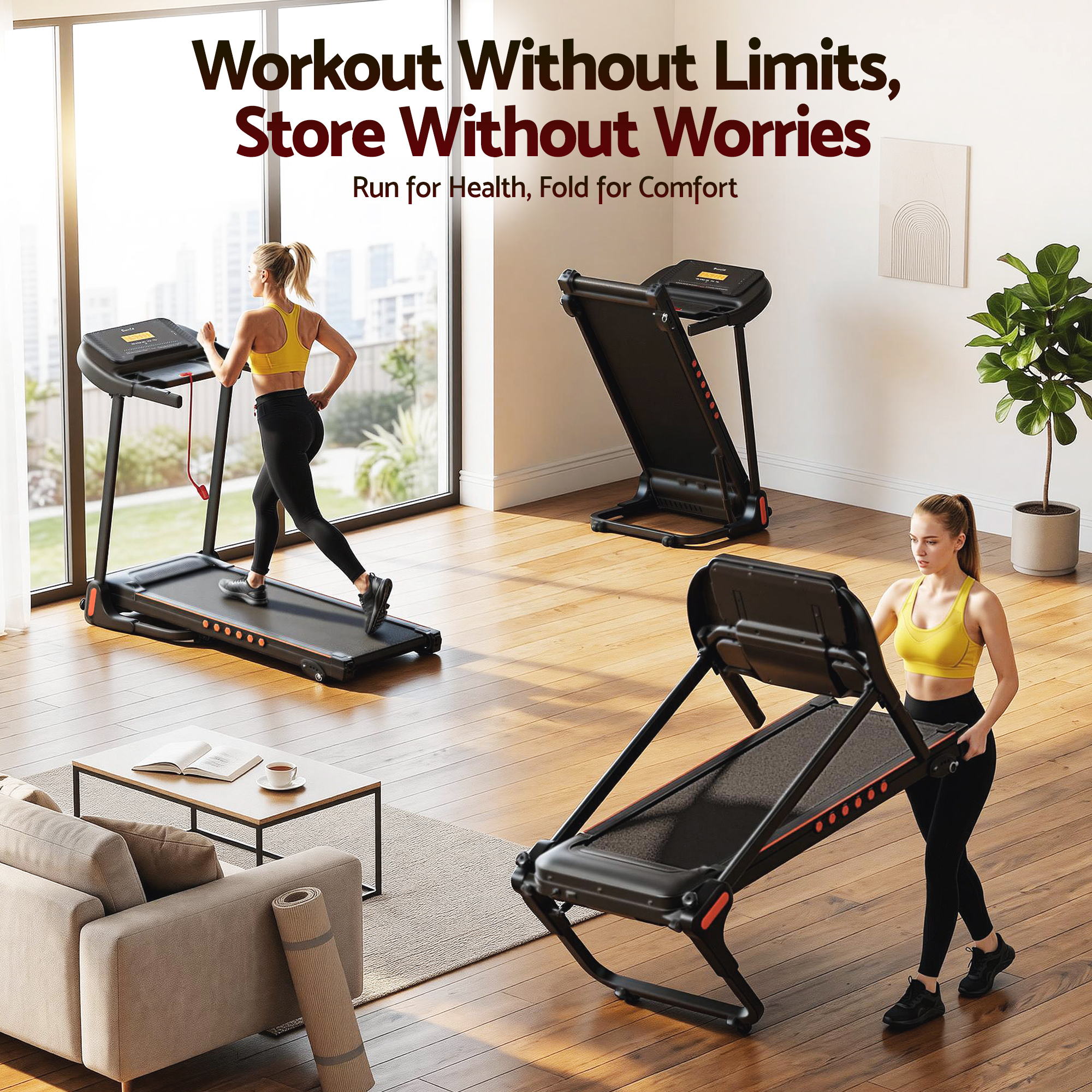Everfit Treadmill Electric Home Gym Fitness Exercise Equipment Incline 390mm-Sports &amp; Fitness > Exercise, Gym &amp; Fitness > Treadmills-PEROZ Accessories