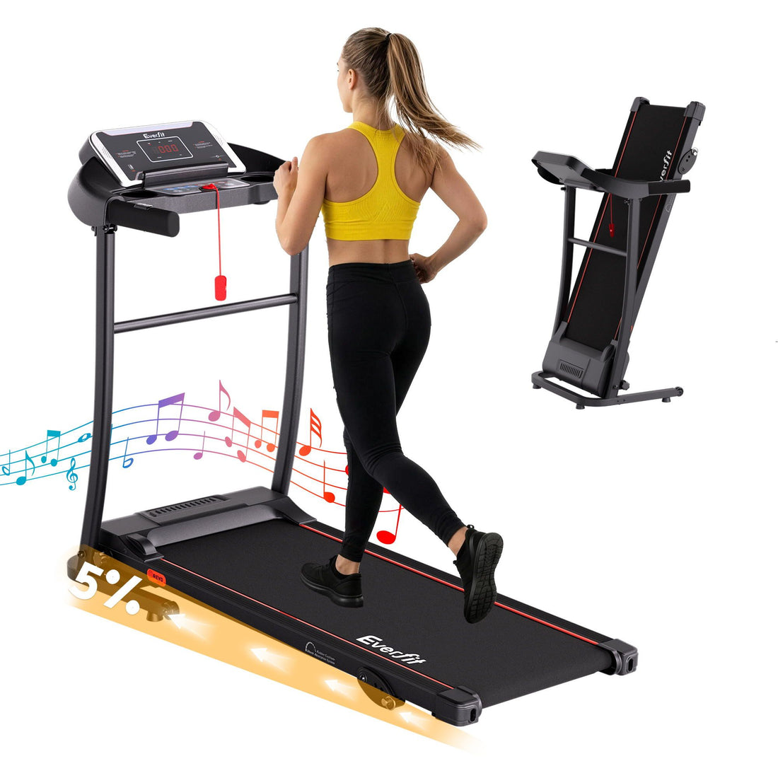 Everfit Treadmill Electric Home Gym Fitness Exercise Machine Incline 400mm-Sports &amp; Fitness > Fitness Accessories-PEROZ Accessories