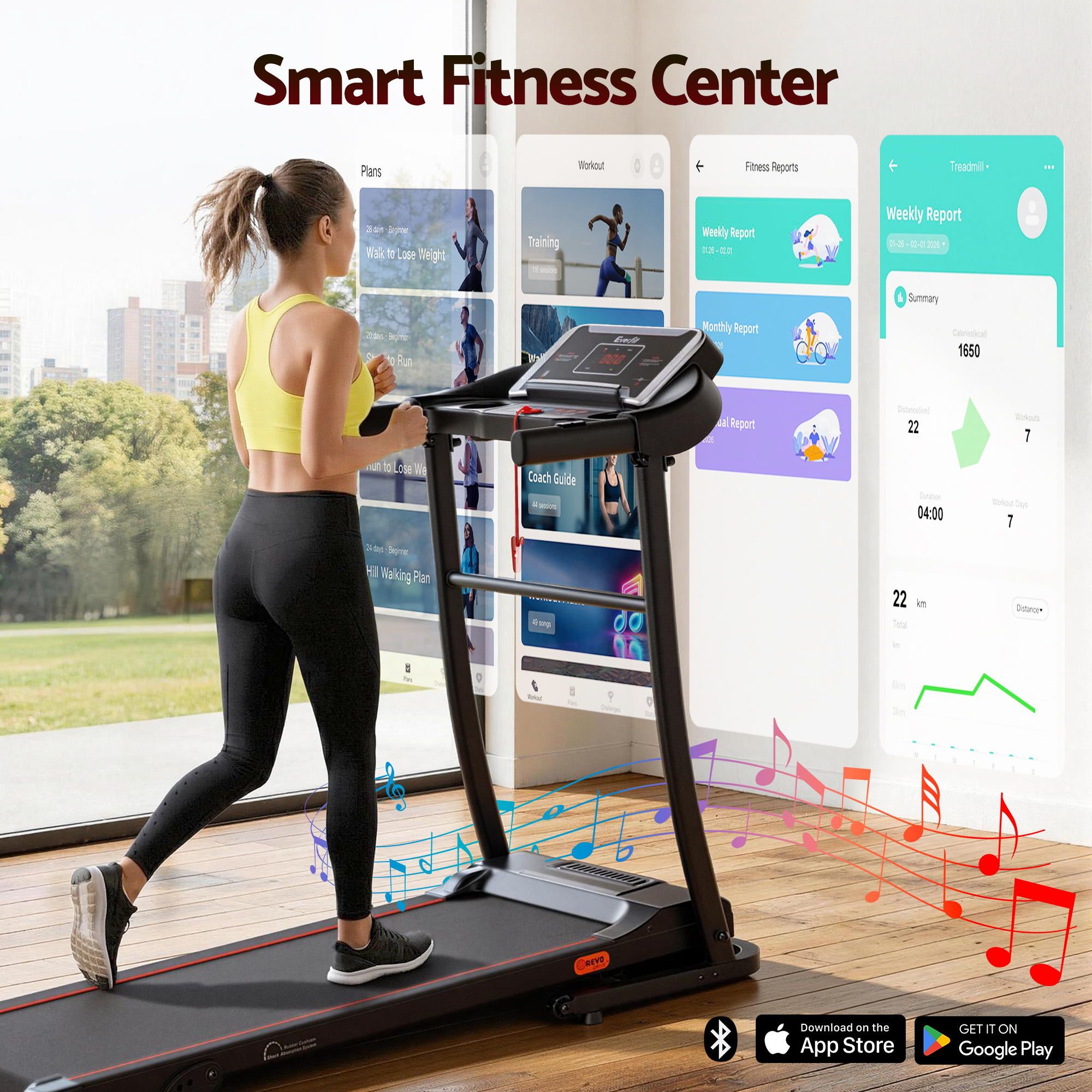 Everfit Treadmill Electric Home Gym Fitness Exercise Machine Incline 400mm-Sports &amp; Fitness > Fitness Accessories-PEROZ Accessories