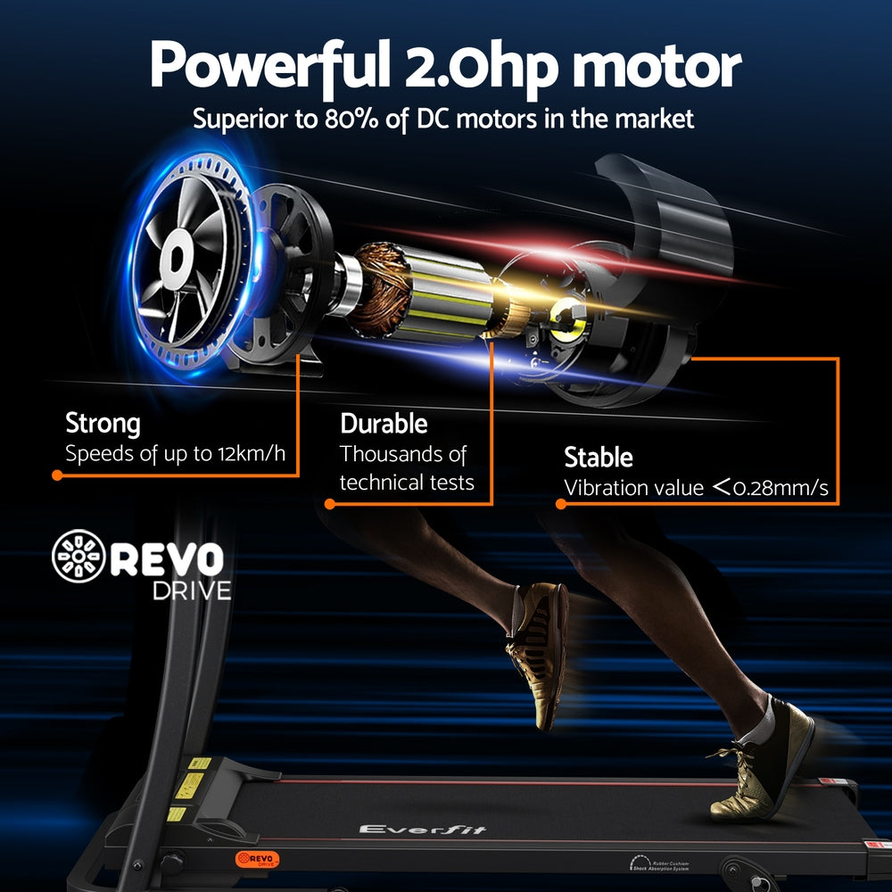 Everfit Treadmill Electric Home Gym Fitness Exercise Equipment Incline 400mm-Sports &amp; Fitness &gt; Fitness Accessories-PEROZ Accessories