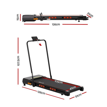 Everfit 3 in 1 Treadmill Electric Walking Pad Auto Incline Foldable for Home Gym Black-Sports &amp; Fitness > Exercise, Gym &amp; Fitness > Treadmills-PEROZ Accessories