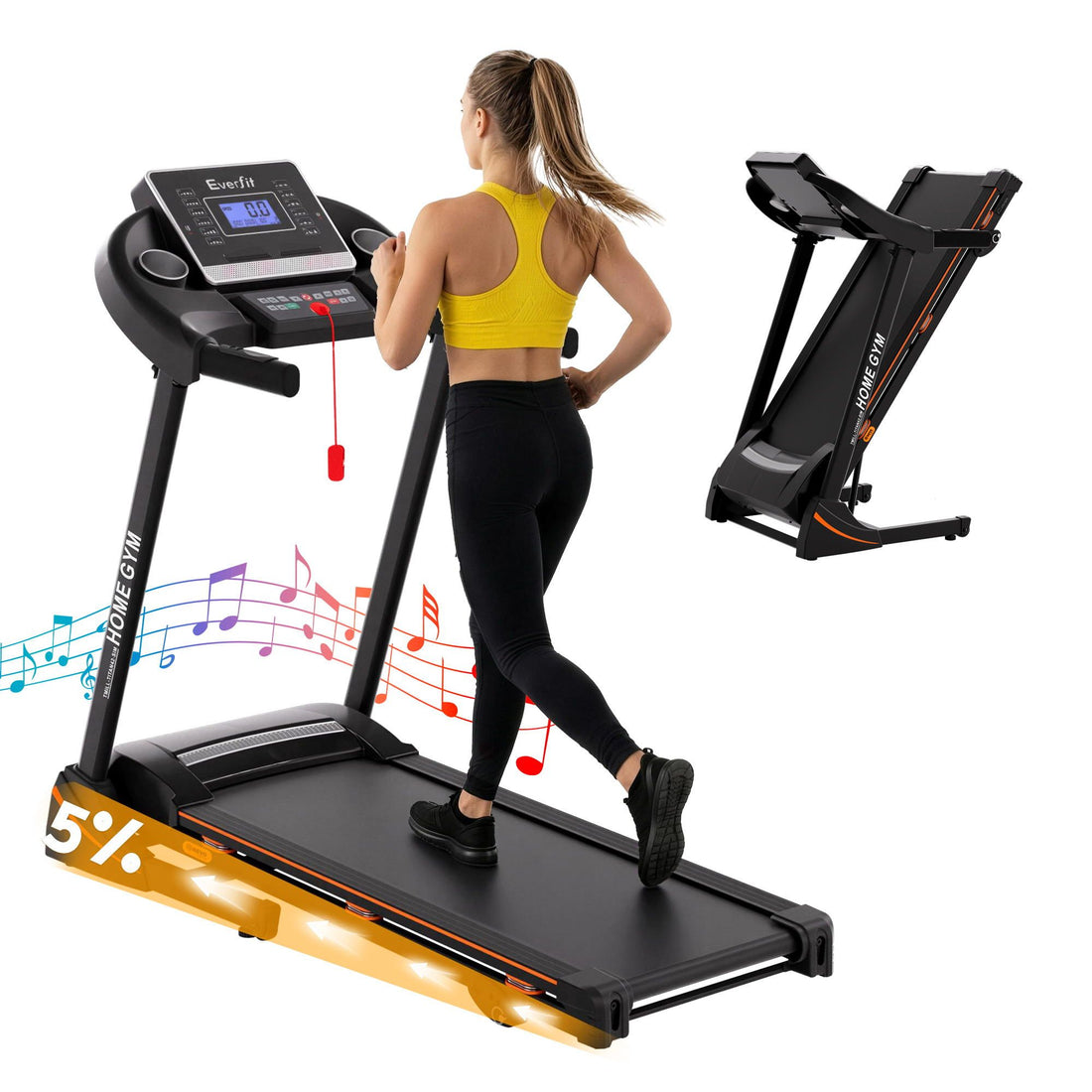 Everfit Treadmill Electric Home Gym Fitness Exercise Machine Hydraulic 420mm-Sports &amp; Fitness > Fitness Accessories-PEROZ Accessories