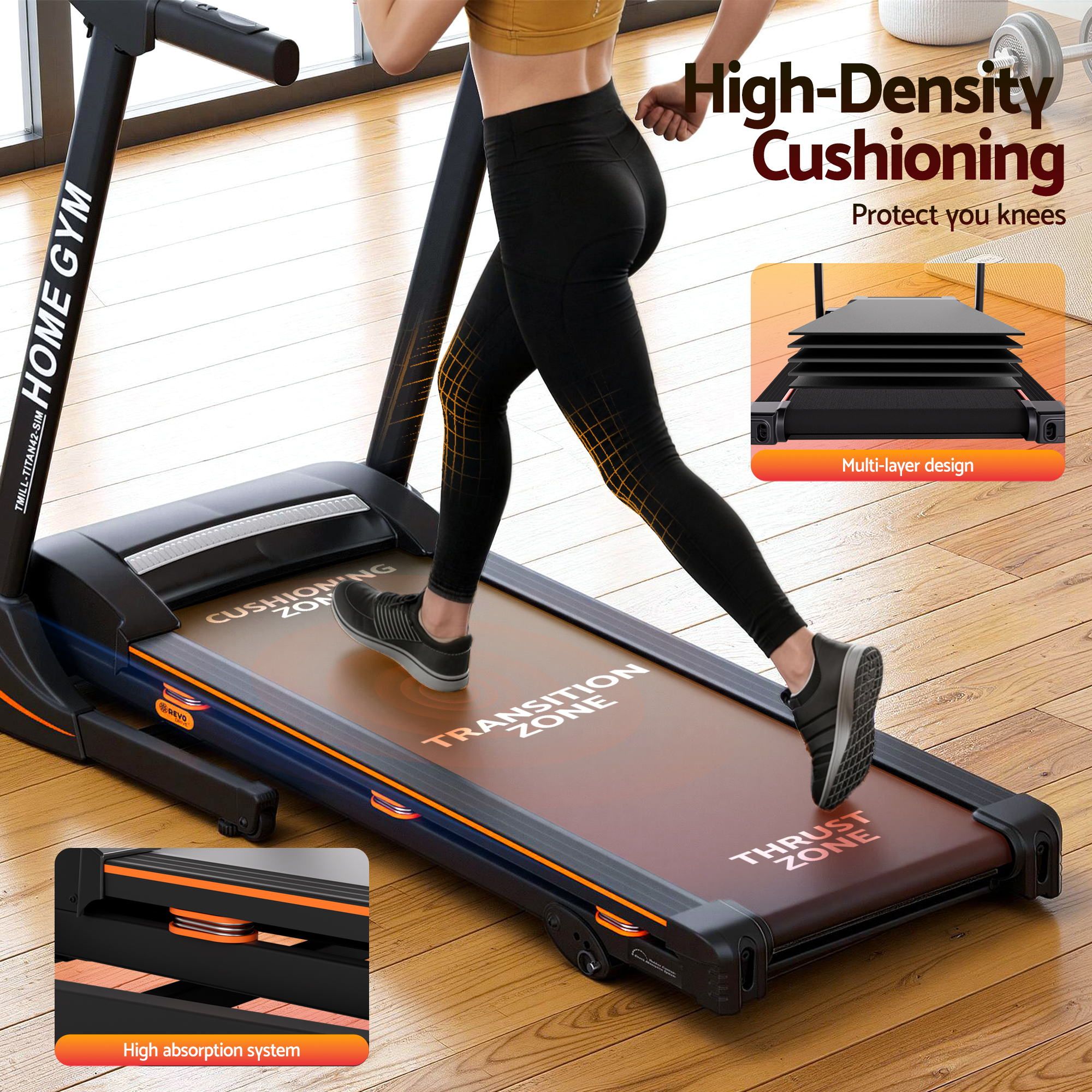 Everfit Treadmill Electric Home Gym Fitness Exercise Machine Hydraulic 420mm-Sports &amp; Fitness > Fitness Accessories-PEROZ Accessories