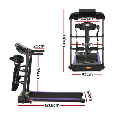 Everfit Treadmill Electric Home Gym Fitness Exercise Machine w/ Massager 400mm-Sports &amp; Fitness > Exercise, Gym &amp; Fitness > Exercise Bikes-PEROZ Accessories