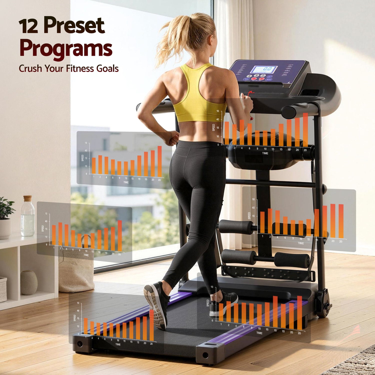 Everfit Treadmill Electric Home Gym Fitness Exercise Machine w/ Massager 400mm-Sports &amp; Fitness > Exercise, Gym &amp; Fitness > Exercise Bikes-PEROZ Accessories