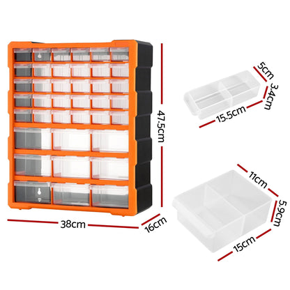 Giantz 39-Drawer Tool Storage Cabinet Anti-Drop Hardware Organizer-Tools > Tools Storage > Tool Boxes-PEROZ Accessories