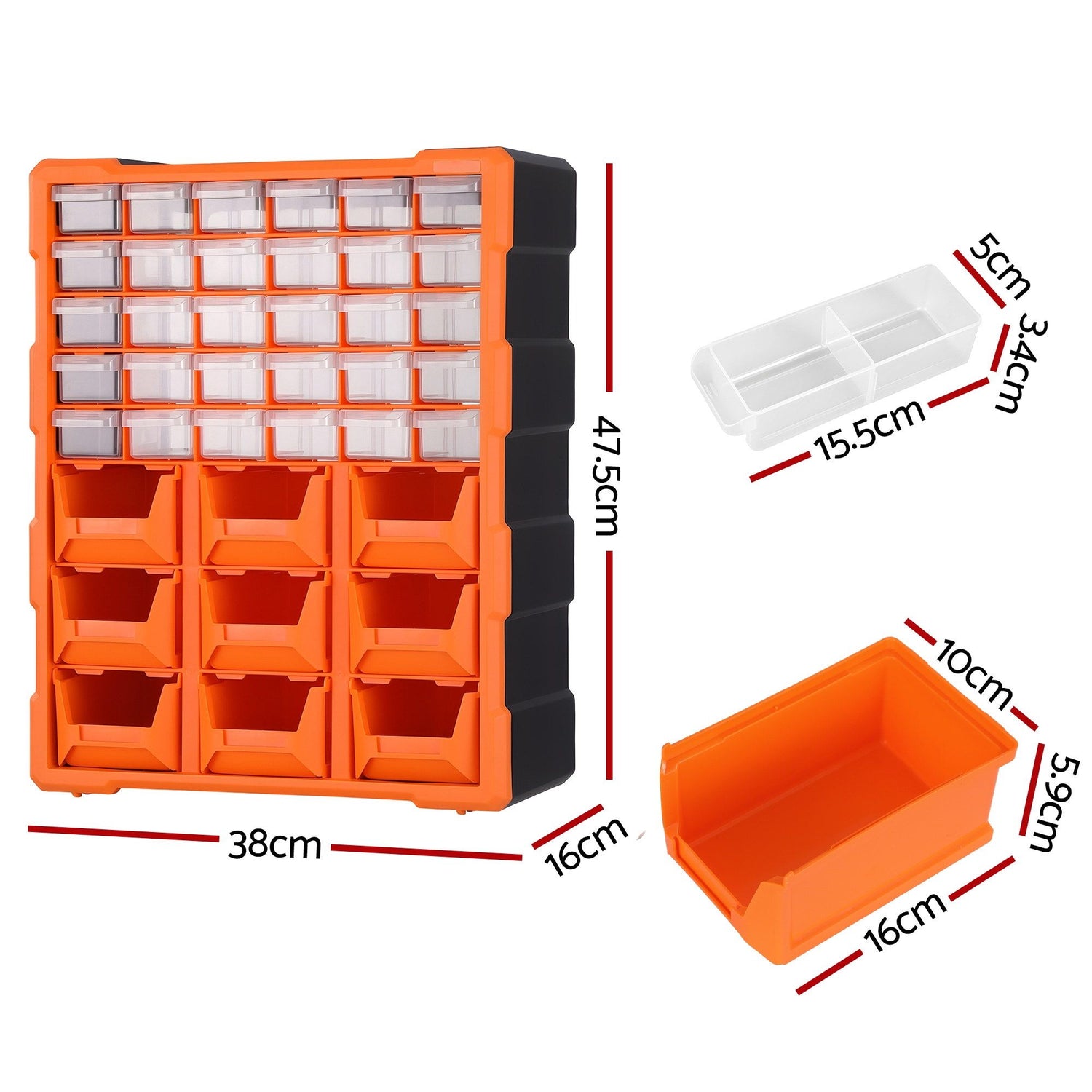 Giantz Tool Organizer 39-Drawer Hardware Cabinet Screw Storage Box Anti-Drop-Tools > Tools Storage > Tool Boxes-PEROZ Accessories