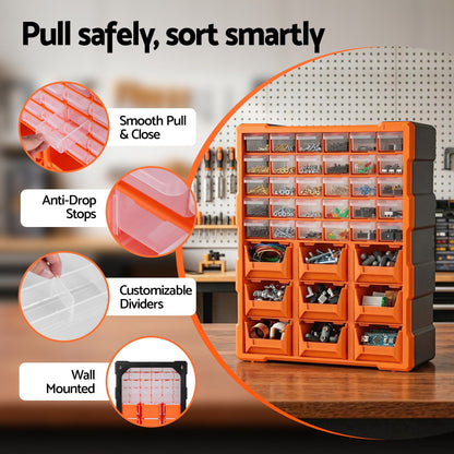 Giantz Tool Organizer 39-Drawer Hardware Cabinet Screw Storage Box Anti-Drop-Tools > Tools Storage > Tool Boxes-PEROZ Accessories