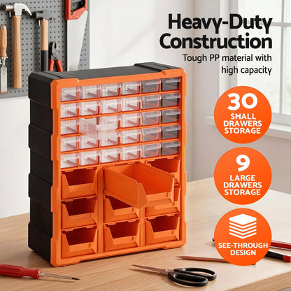 Giantz Tool Organizer 39-Drawer Hardware Cabinet Screw Storage Box Anti-Drop-Tools > Tools Storage > Tool Boxes-PEROZ Accessories