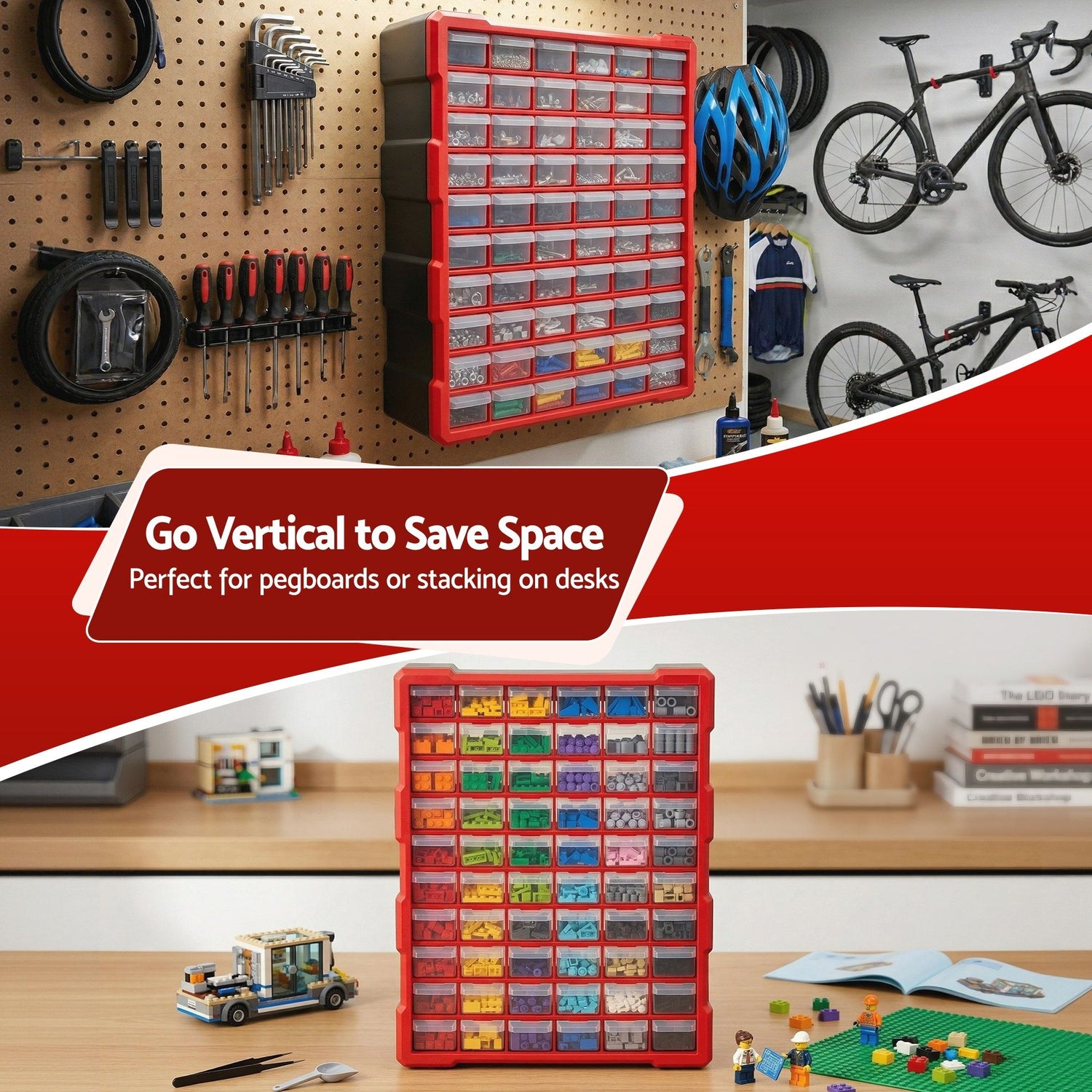 Giantz 60-Drawer Tool Storage Cabinet, Anti-Drop Hardware Organizer Storage Box-Tools > Tools Storage > Tool Boxes-PEROZ Accessories